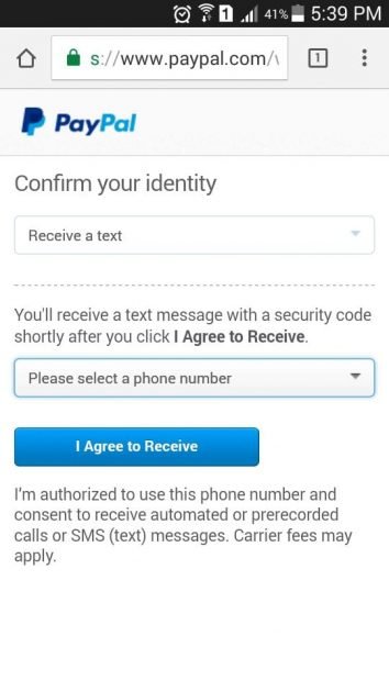 verify your PayPal account